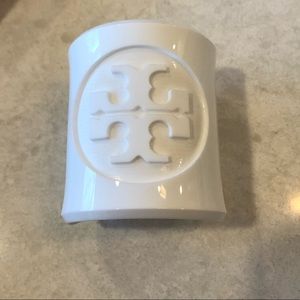 Tory Burch acrylic white cuff fits 6” wrist